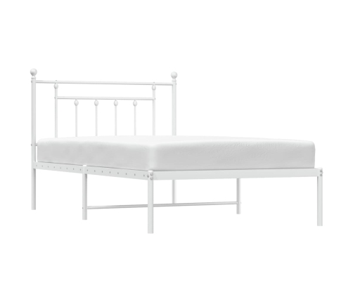 Estructura cama sin colchón con cabecero metal blanco 100x200cm