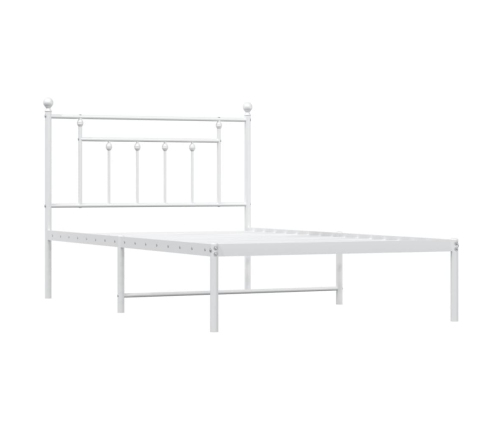 Estructura cama sin colchón con cabecero metal blanco 107x203cm