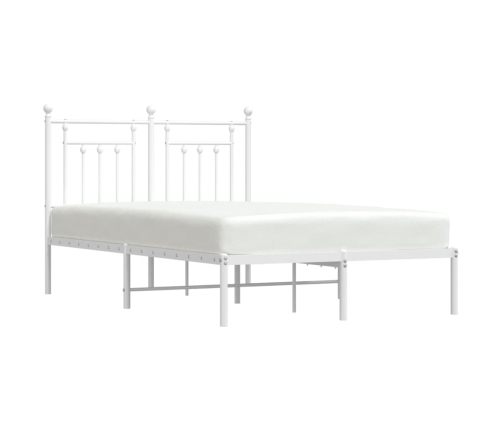 Estructura cama sin colchón con cabecero metal blanco 135x190cm