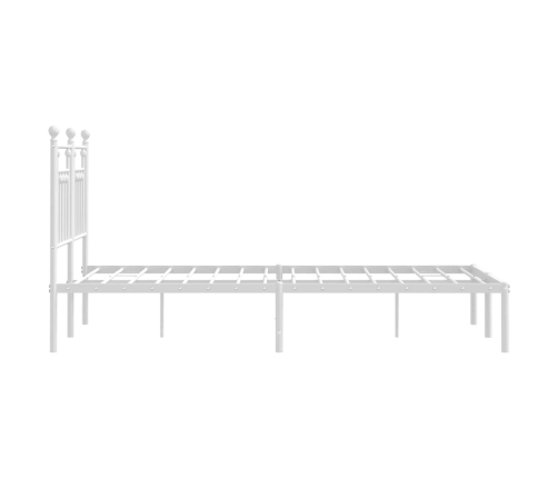 Estructura cama sin colchón con cabecero metal blanco 135x190cm