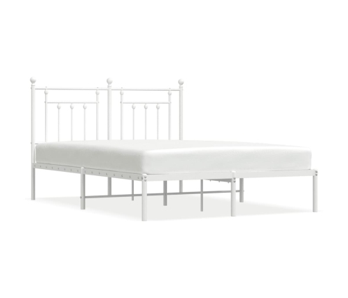 Estructura cama sin colchón con cabecero metal blanco 140x190cm