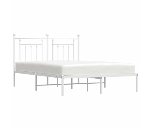 Estructura cama sin colchón con cabecero metal blanco 140x190cm