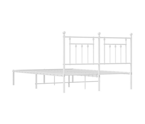 Estructura cama sin colchón con cabecero metal blanco 140x190cm