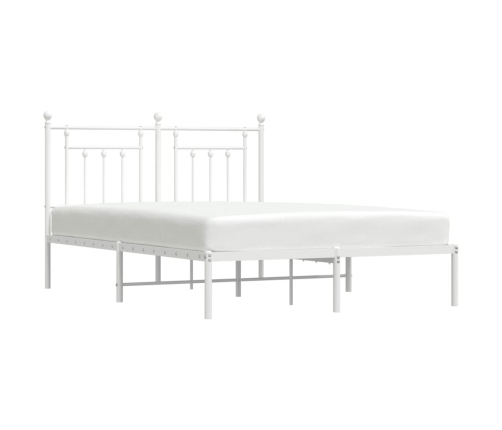 Estructura cama sin colchón con cabecero metal blanco 140x200cm
