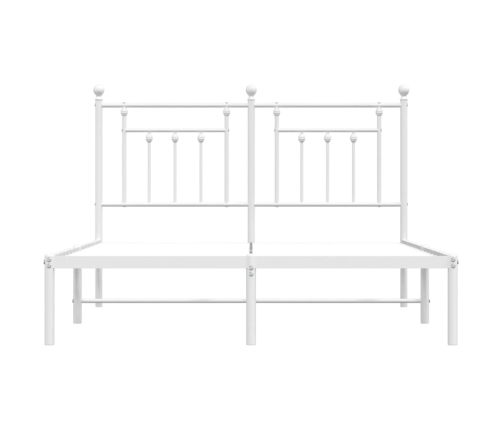 Estructura cama sin colchón con cabecero metal blanco 140x200cm