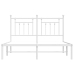 Estructura cama sin colchón con cabecero metal blanco 140x200cm