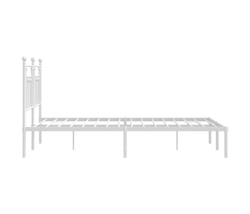 Estructura cama sin colchón con cabecero metal blanco 140x200cm