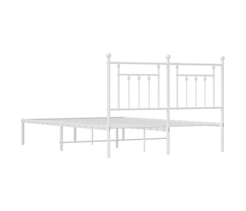 Estructura cama sin colchón con cabecero metal blanco 140x200cm