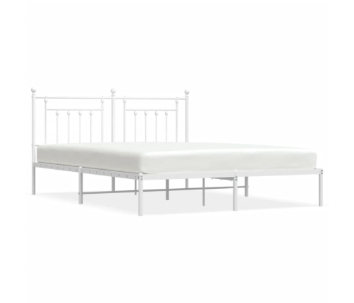 Estructura cama sin colchón con cabecero metal blanco 183x213cm