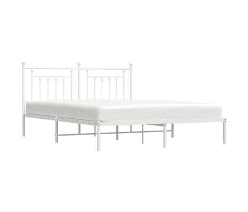 Estructura cama sin colchón con cabecero metal blanco 183x213cm