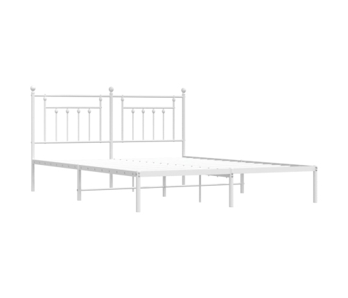 Estructura cama sin colchón con cabecero metal blanco 183x213cm