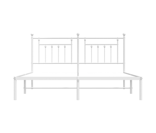 Estructura cama sin colchón con cabecero metal blanco 183x213cm