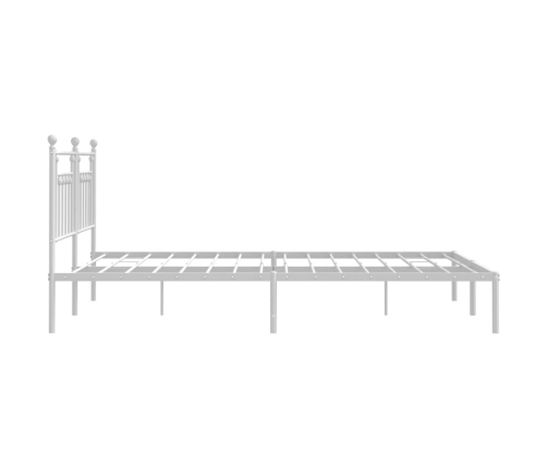 Estructura cama sin colchón con cabecero metal blanco 183x213cm