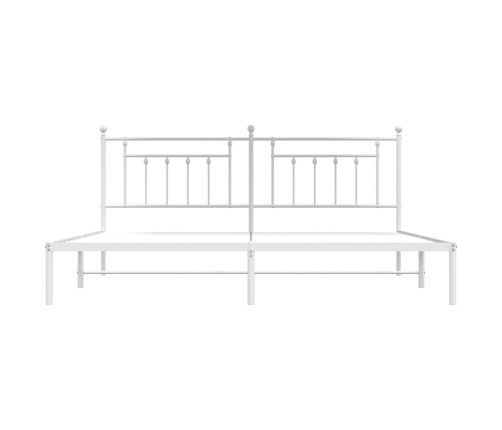 Estructura cama sin colchón con cabecero metal blanco 193x203cm