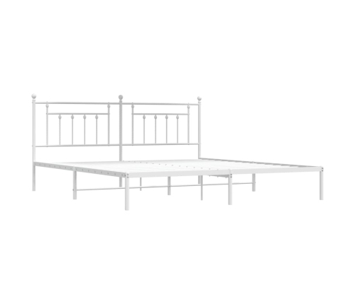 Estructura cama sin colchón con cabecero metal blanco 200x200cm