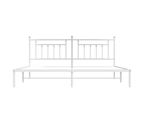 Estructura cama sin colchón con cabecero metal blanco 200x200cm