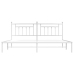 Estructura cama sin colchón con cabecero metal blanco 200x200cm