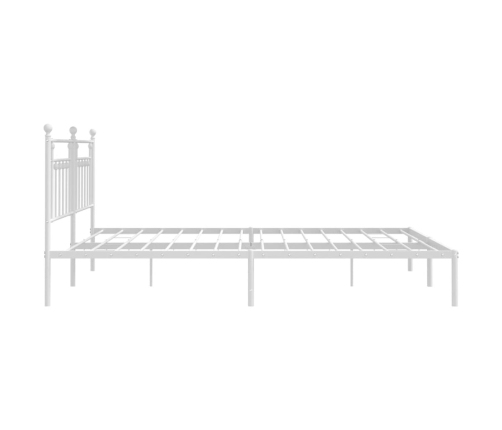 Estructura cama sin colchón con cabecero metal blanco 200x200cm