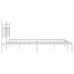Estructura cama sin colchón con cabecero metal blanco 200x200cm