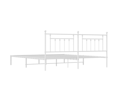 Estructura cama sin colchón con cabecero metal blanco 200x200cm