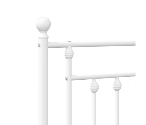 Estructura cama sin colchón con cabecero metal blanco 200x200cm