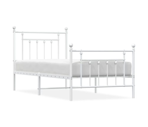 Estructura cama sin colchón con estribo metal blanco 80x200 cm