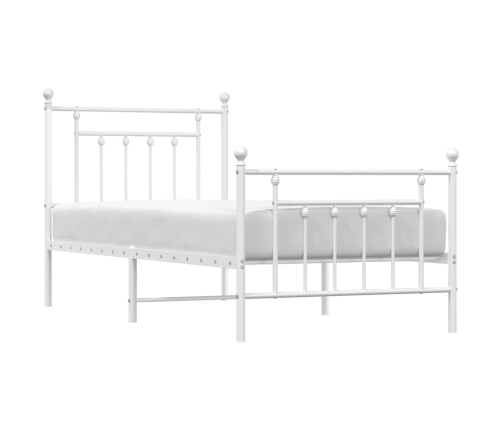 Estructura cama sin colchón con estribo metal blanco 80x200 cm