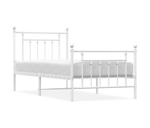 Estructura cama sin colchón con estribo metal blanco 90x200 cm