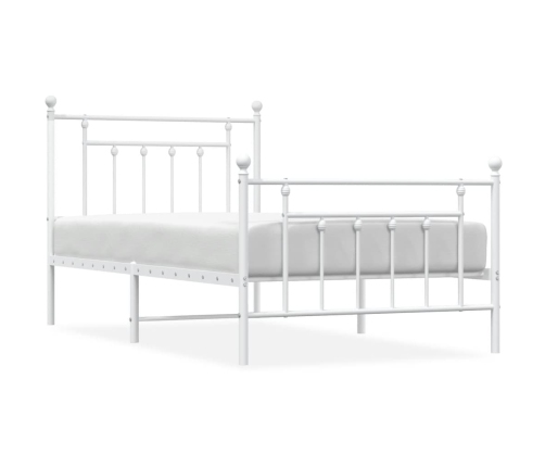 Estructura cama sin colchón con estribo metal blanco 100x190 cm