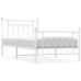 Estructura cama sin colchón con estribo metal blanco 100x190 cm