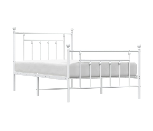 Estructura cama sin colchón con estribo metal blanco 100x190 cm