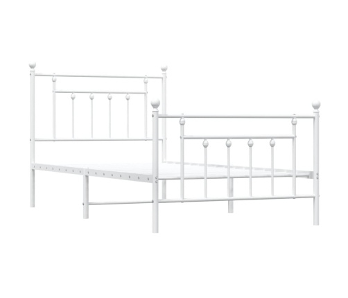 Estructura cama sin colchón con estribo metal blanco 100x190 cm