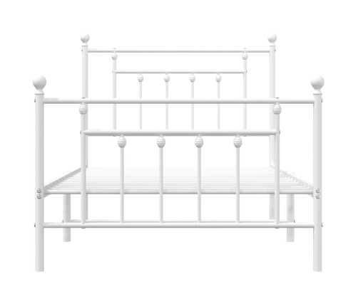 Estructura cama sin colchón con estribo metal blanco 100x190 cm