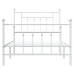 Estructura cama sin colchón con estribo metal blanco 100x190 cm