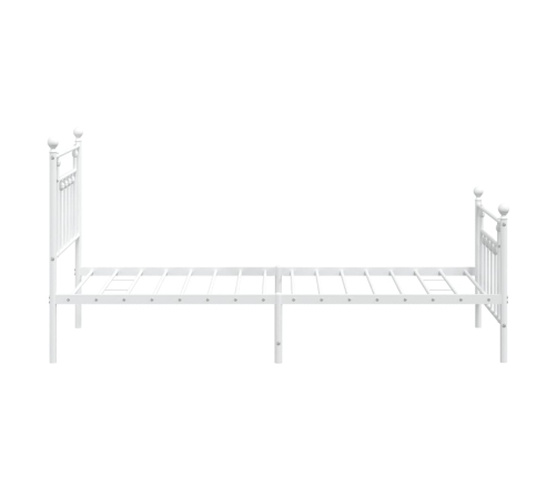 Estructura cama sin colchón con estribo metal blanco 100x190 cm