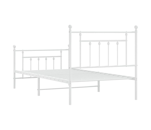 Estructura cama sin colchón con estribo metal blanco 100x190 cm