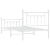 Estructura cama sin colchón con estribo metal blanco 100x190 cm