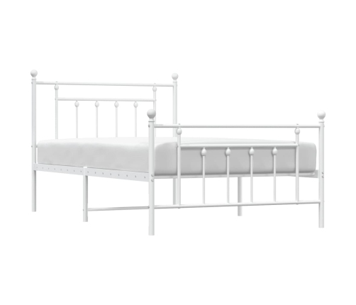 Estructura cama sin colchón con estribo metal blanco 100x200 cm