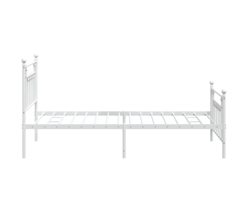 Estructura cama sin colchón con estribo metal blanco 100x200 cm