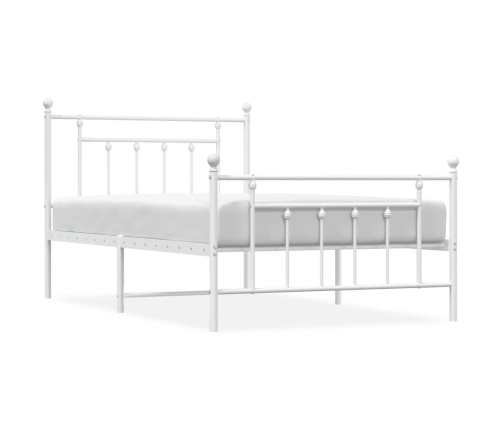 Estructura cama sin colchón con estribo metal blanco 107x203 cm