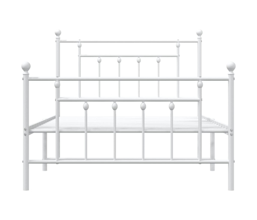 Estructura cama sin colchón con estribo metal blanco 107x203 cm