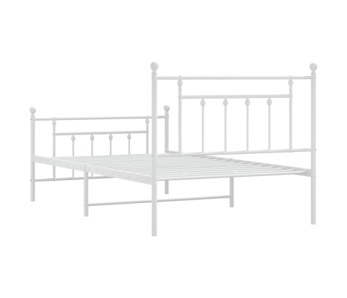 Estructura cama sin colchón con estribo metal blanco 107x203 cm