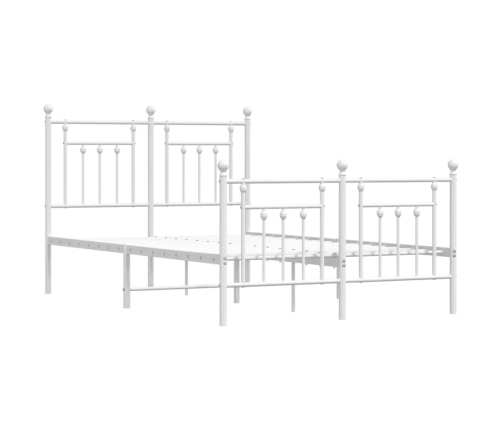 Estructura cama sin colchón con estribo metal blanco 120x190 cm