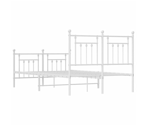 Estructura cama sin colchón con estribo metal blanco 120x190 cm