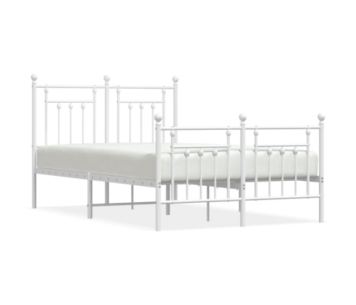 Estructura cama sin colchón con estribo metal blanco 135x190 cm