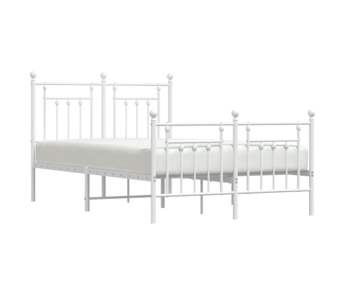 Estructura cama sin colchón con estribo metal blanco 135x190 cm