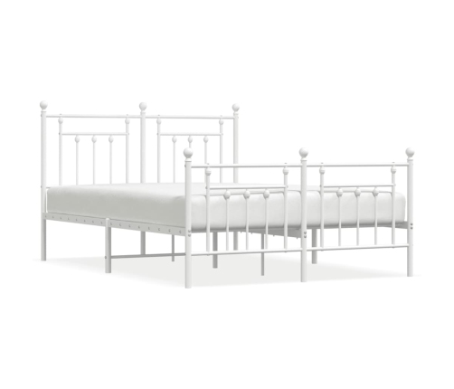 Estructura cama sin colchón con estribo metal blanco 140x190 cm