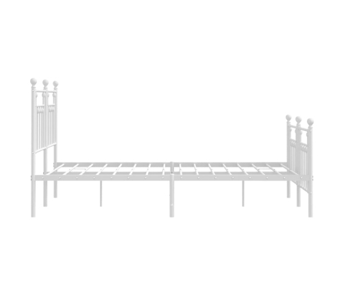 Estructura cama sin colchón con estribo metal blanco 140x190 cm