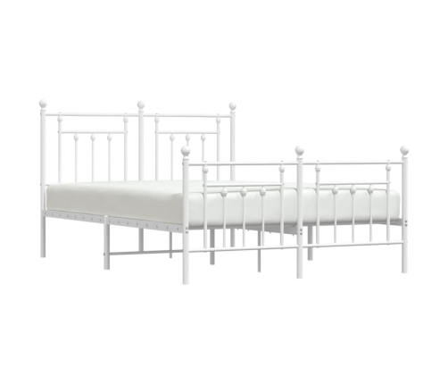 Estructura cama sin colchón con estribo metal blanco 150x200 cm