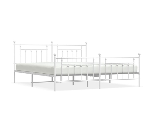 Estructura cama sin colchón con estribo metal blanco 193x203 cm